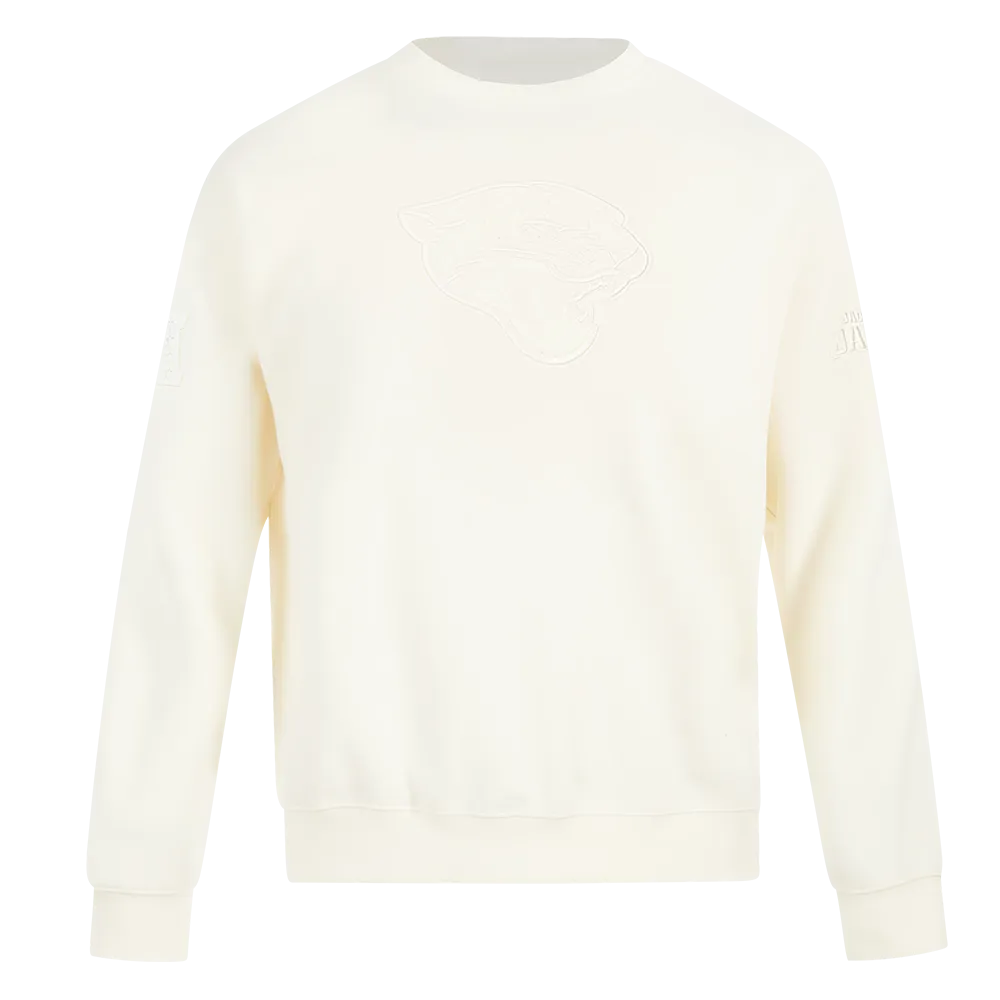NFL JACKSONVILLE JAGUARS NEUTRAL MEN'S DROP SHOULDER FLC CREWNECK (EGGSHELL)