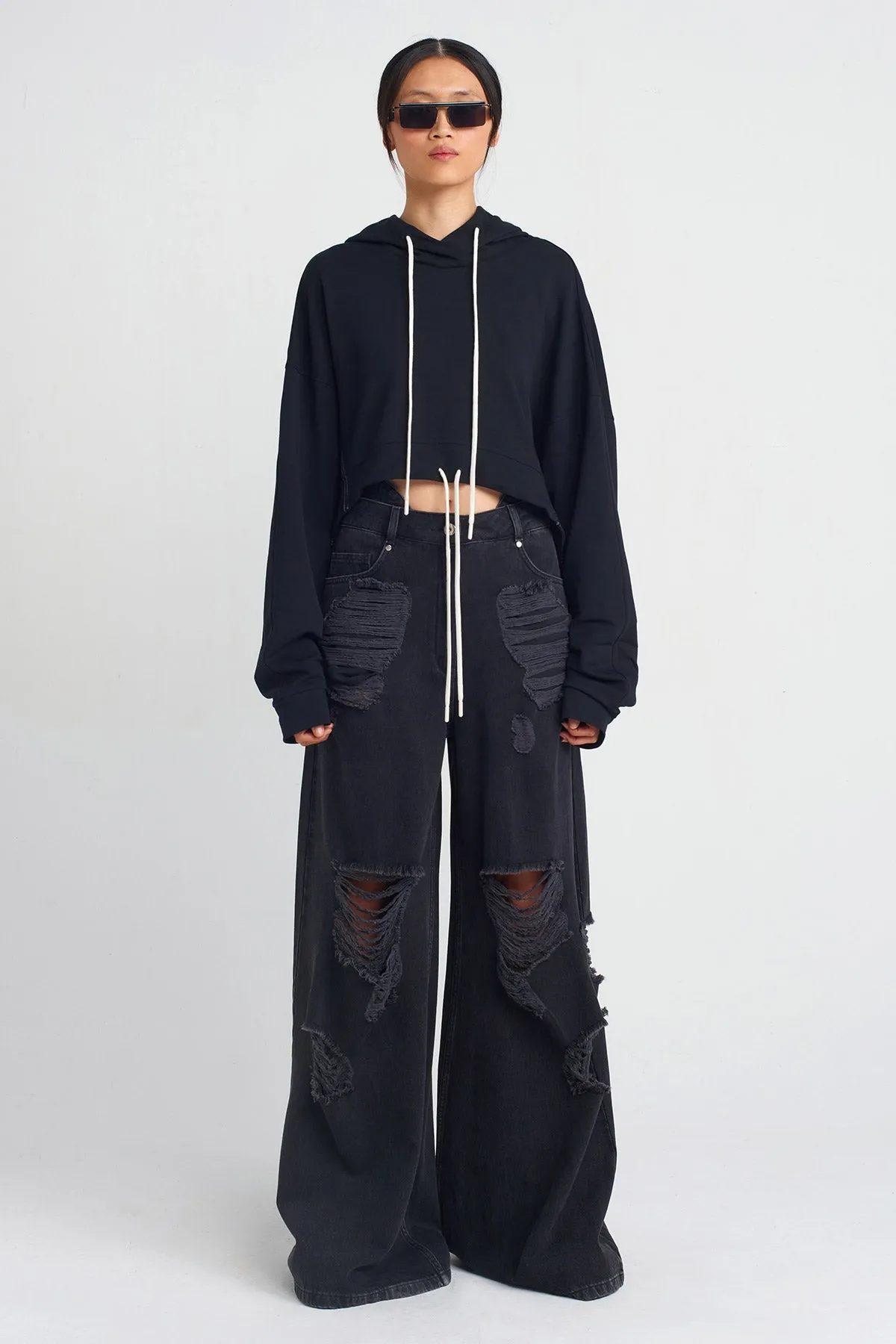 Nu Printed And Embroidered Sweatshirt Black