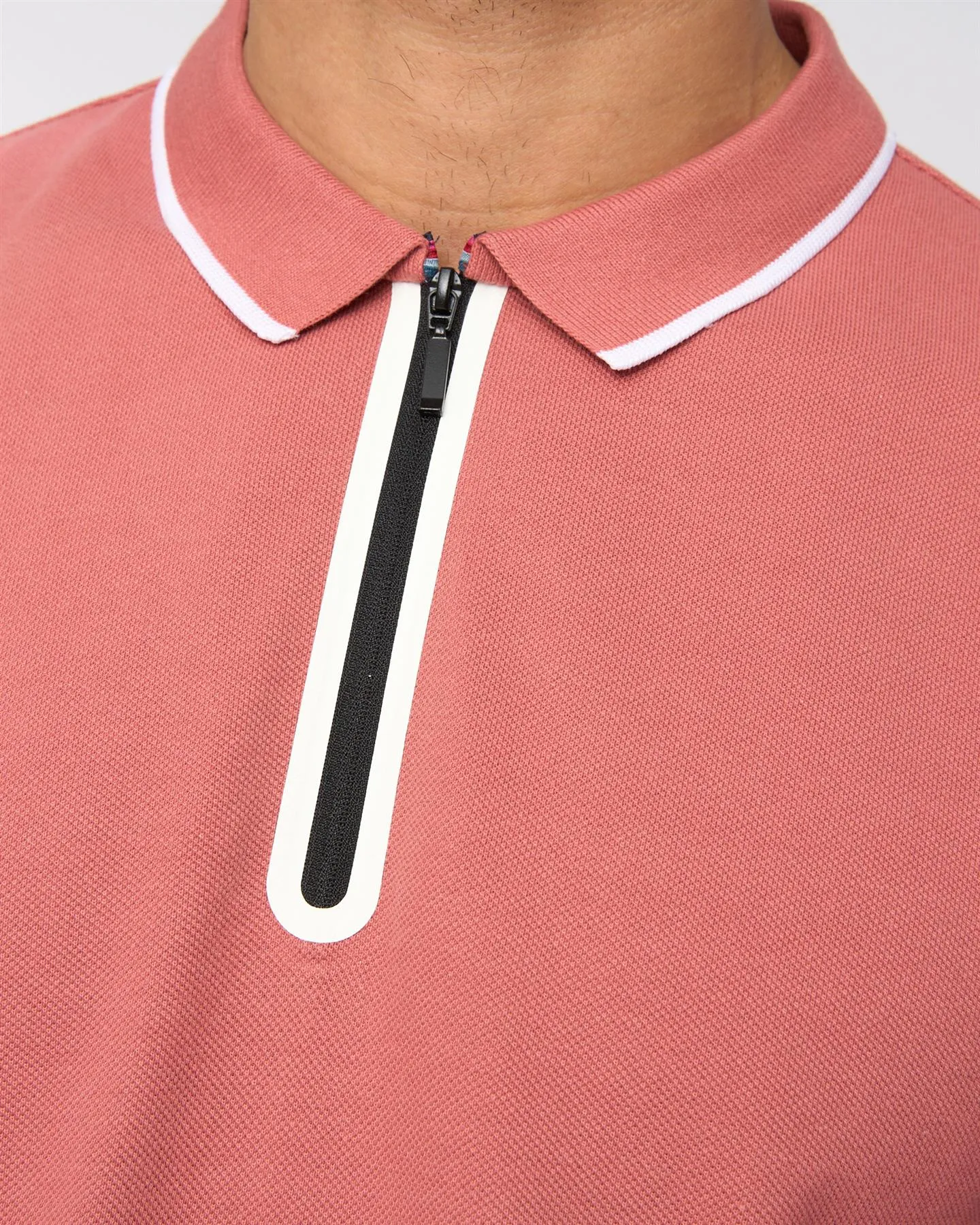 Oakden Zip Front Polo Pink