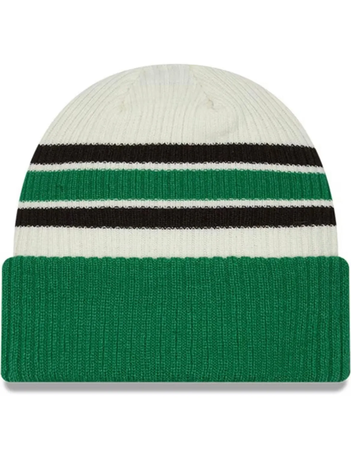 Philadelphia Eagles Vintage Cream/Kelly Green Design New Era Cuffed Knit Winter Beanie