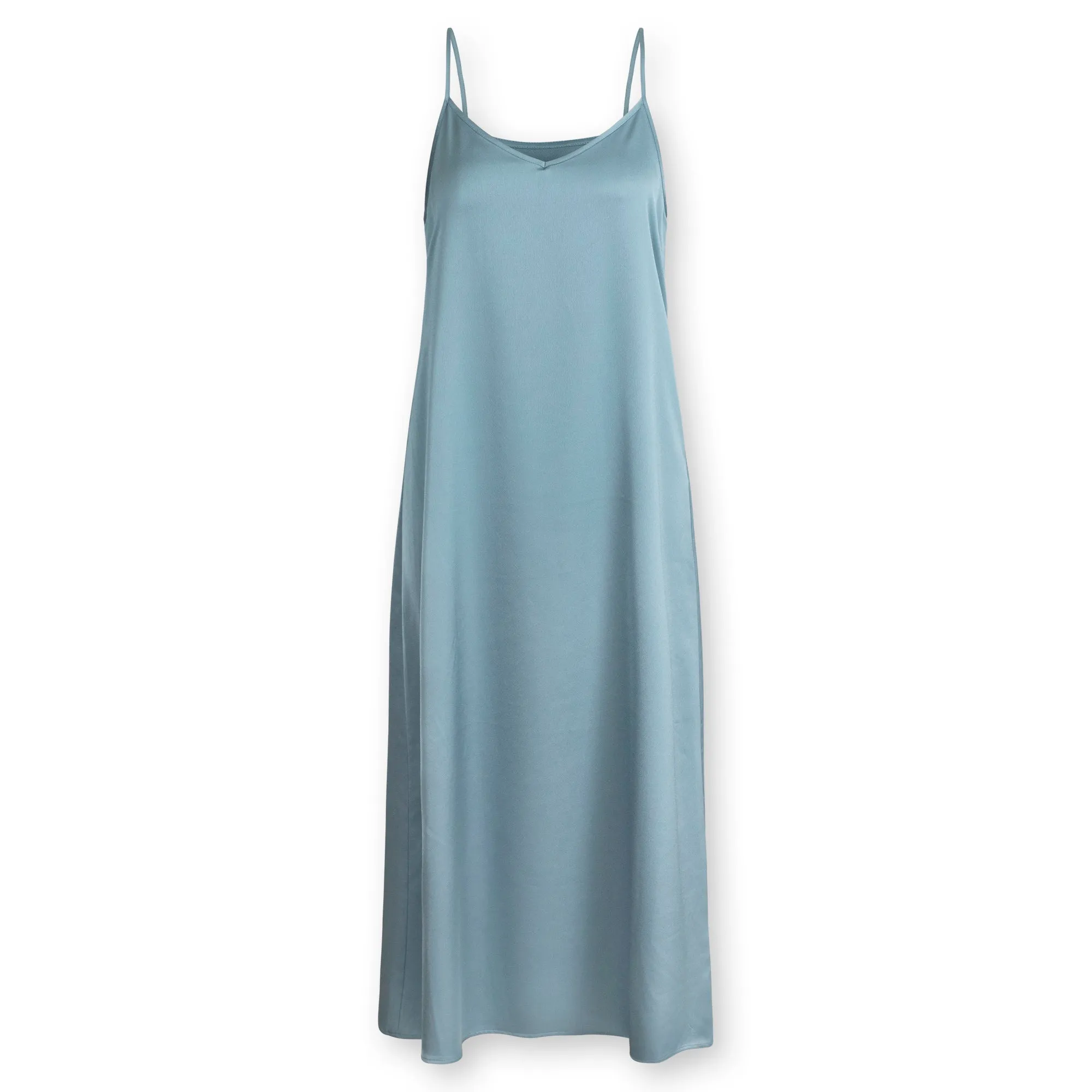 Point Solid Satin Aline Slip Dress