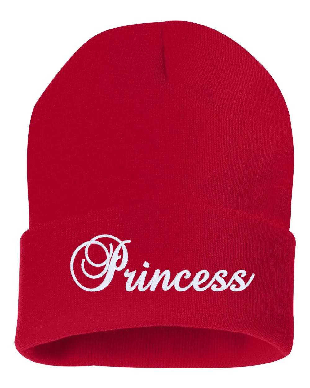 Princess Embroidered Cuffed Beanie Hat