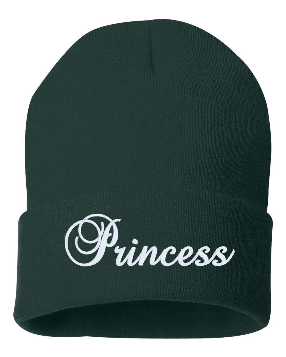 Princess Embroidered Cuffed Beanie Hat
