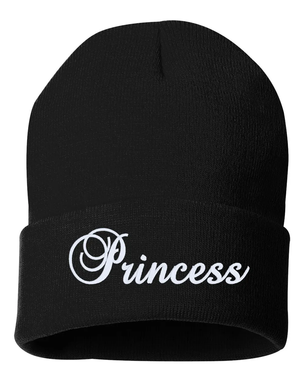 Princess Embroidered Cuffed Beanie Hat