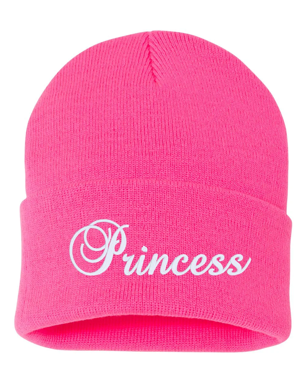 Princess Embroidered Cuffed Beanie Hat