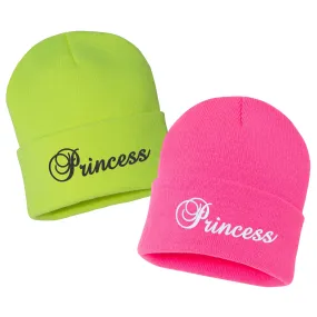 Princess Embroidered Cuffed Beanie Hat
