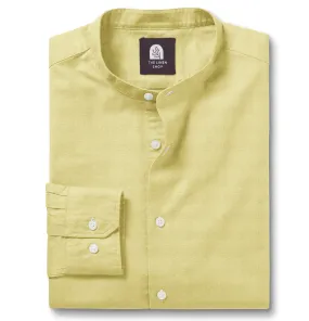 Pure Linen - Band Collar - Light Yellow