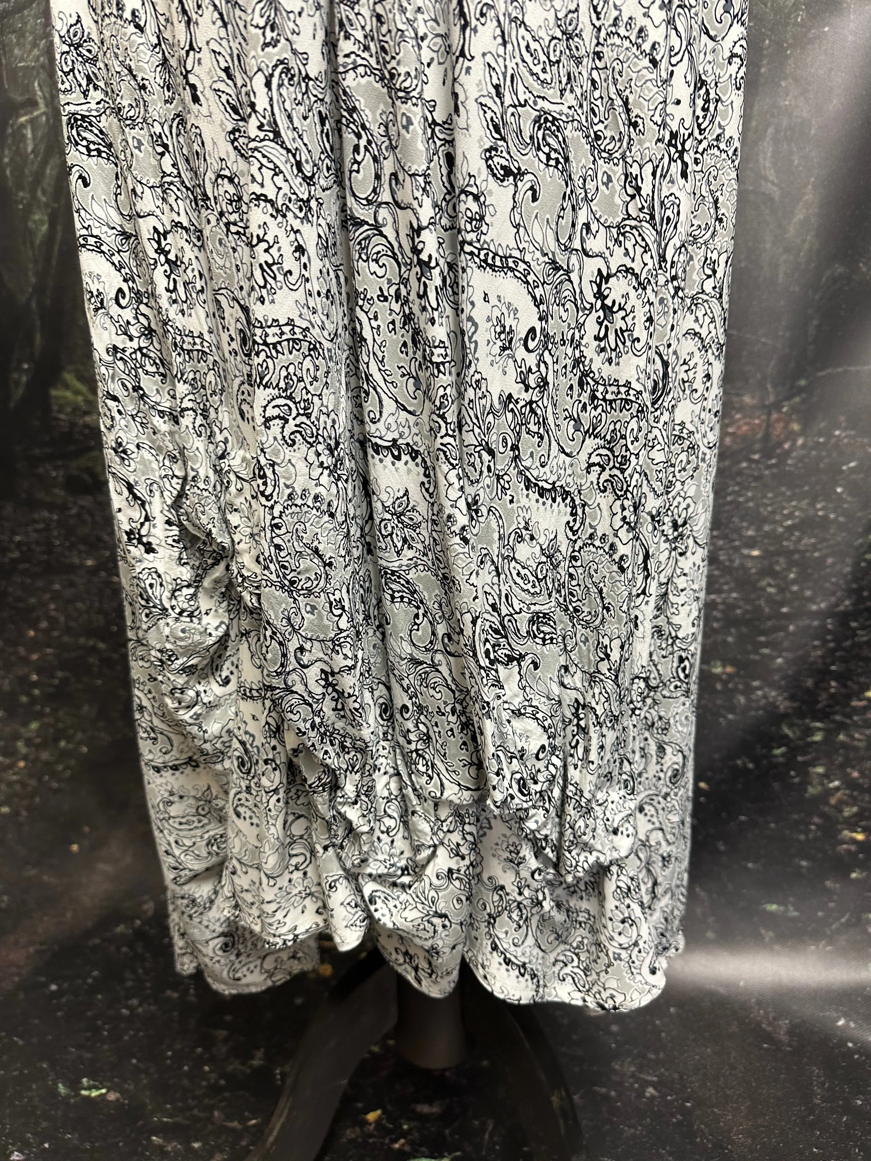 Rayon white and black slip dress