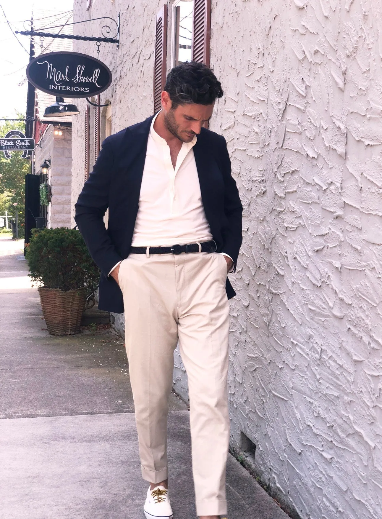 Recycled White Nehru Collar Shirt