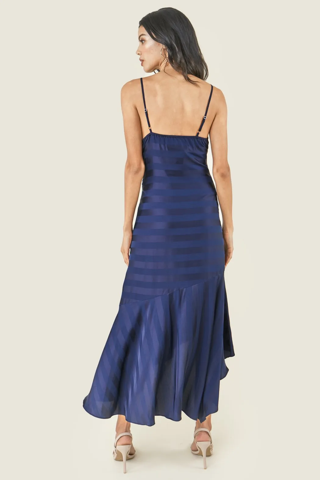 Rosado Striped Satin Slip Dress