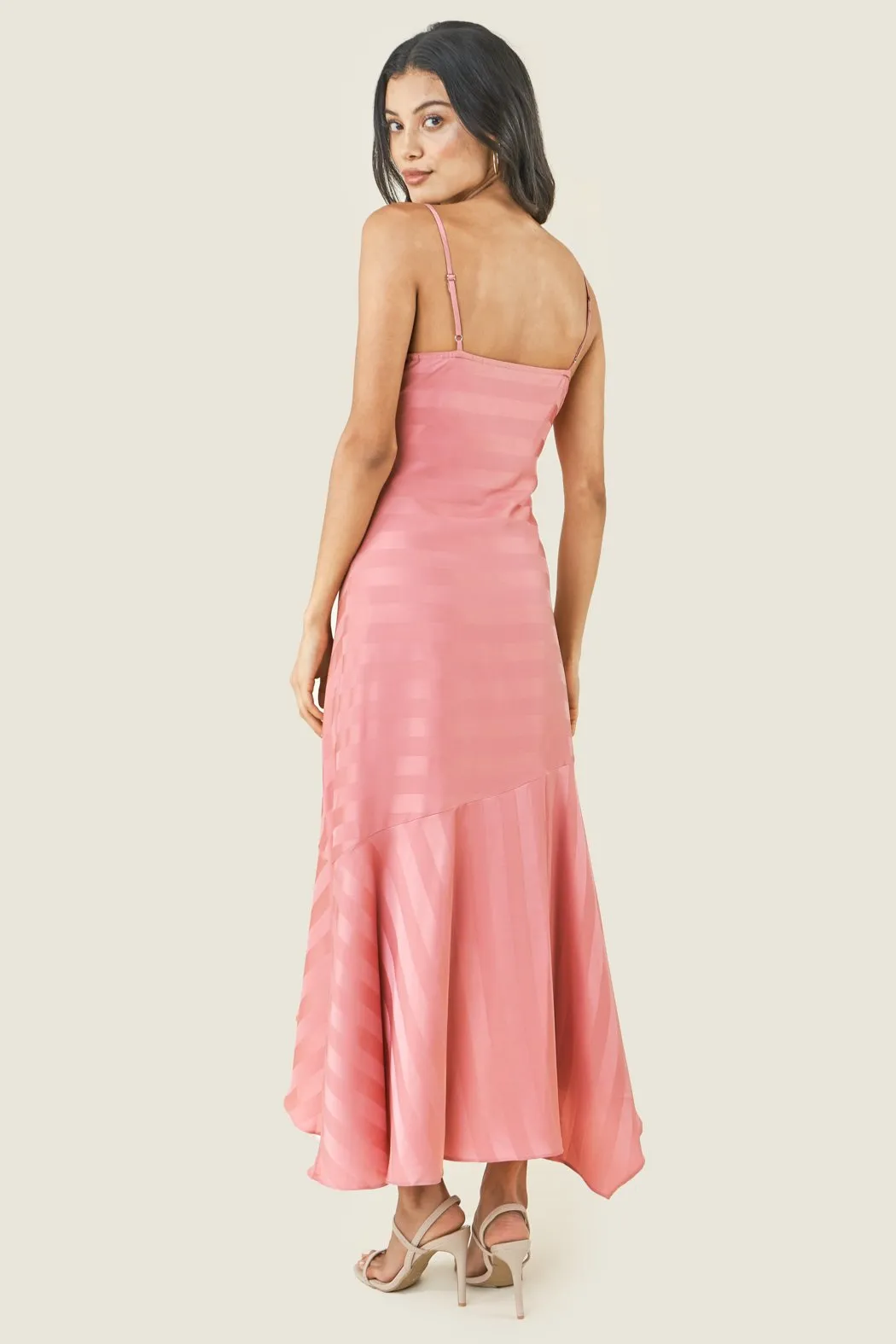 Rosado Striped Satin Slip Dress
