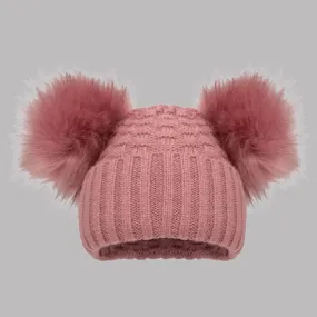 Rose Knit Bobble Hat
