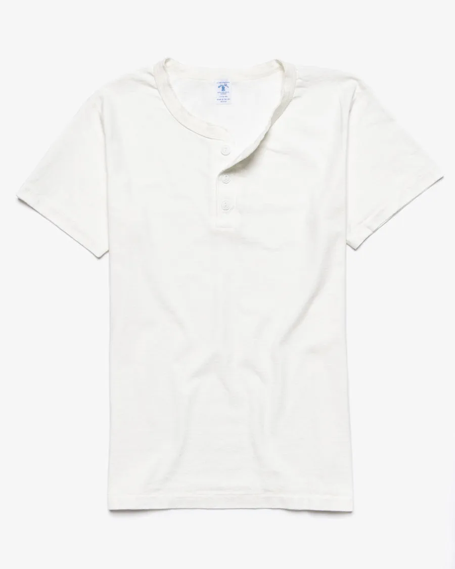SHORT SLEEVE HENLEY T-SHIRT WHITE