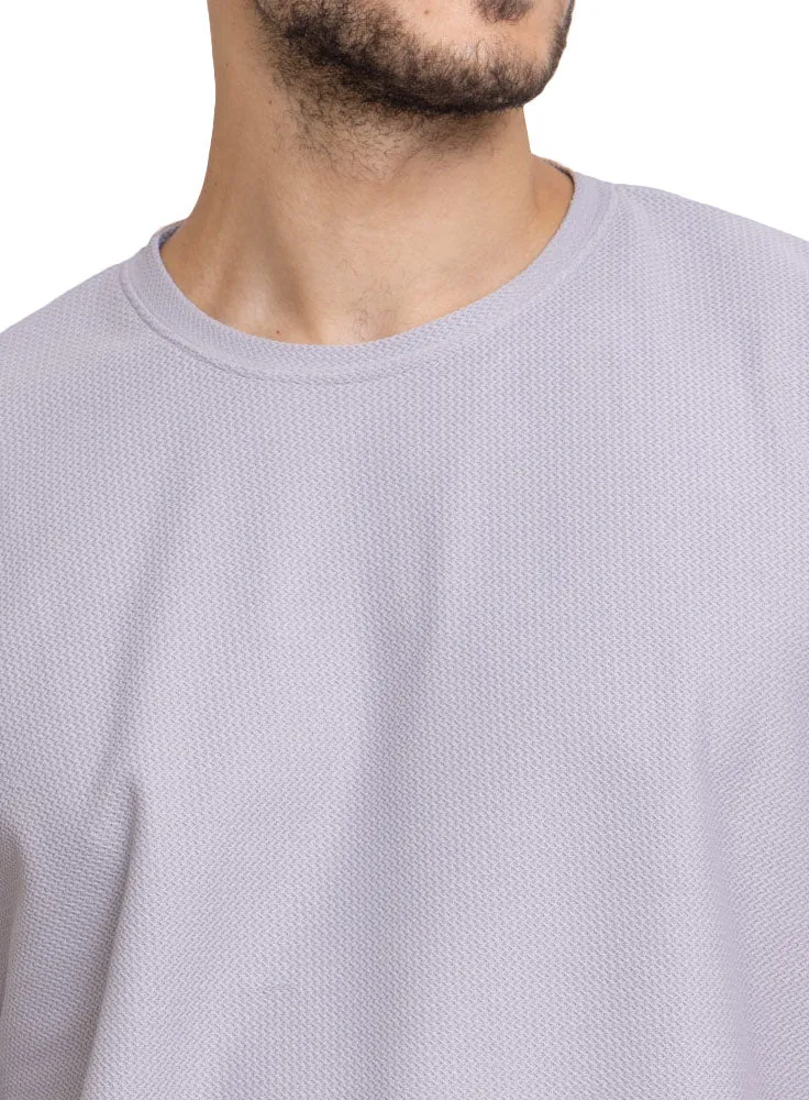 Silver Rhombus Over Size Round T-Shirt