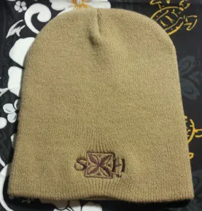 Simply Hawaiian SH Logo Beanie 8 inch Tan