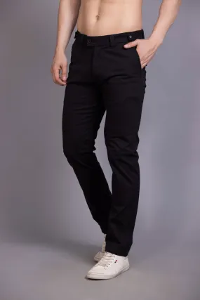Slim fit cotton chinos-Black