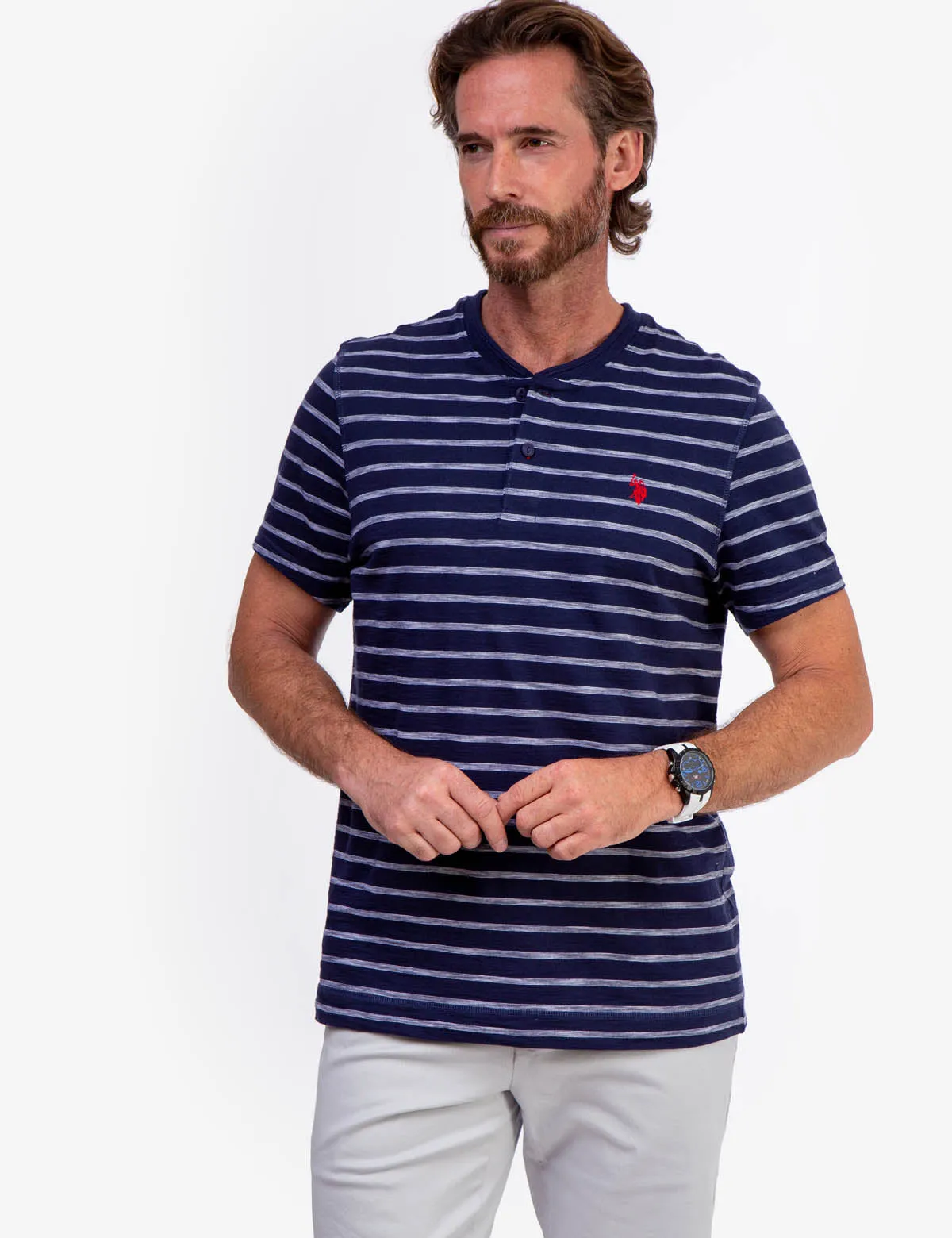 SLUB JERSEY HENLEY SHIRT