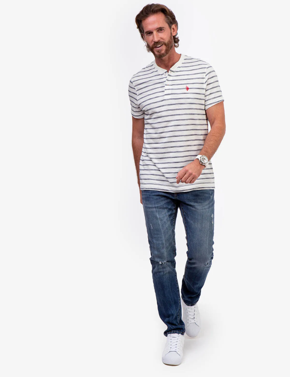 SLUB JERSEY HENLEY SHIRT
