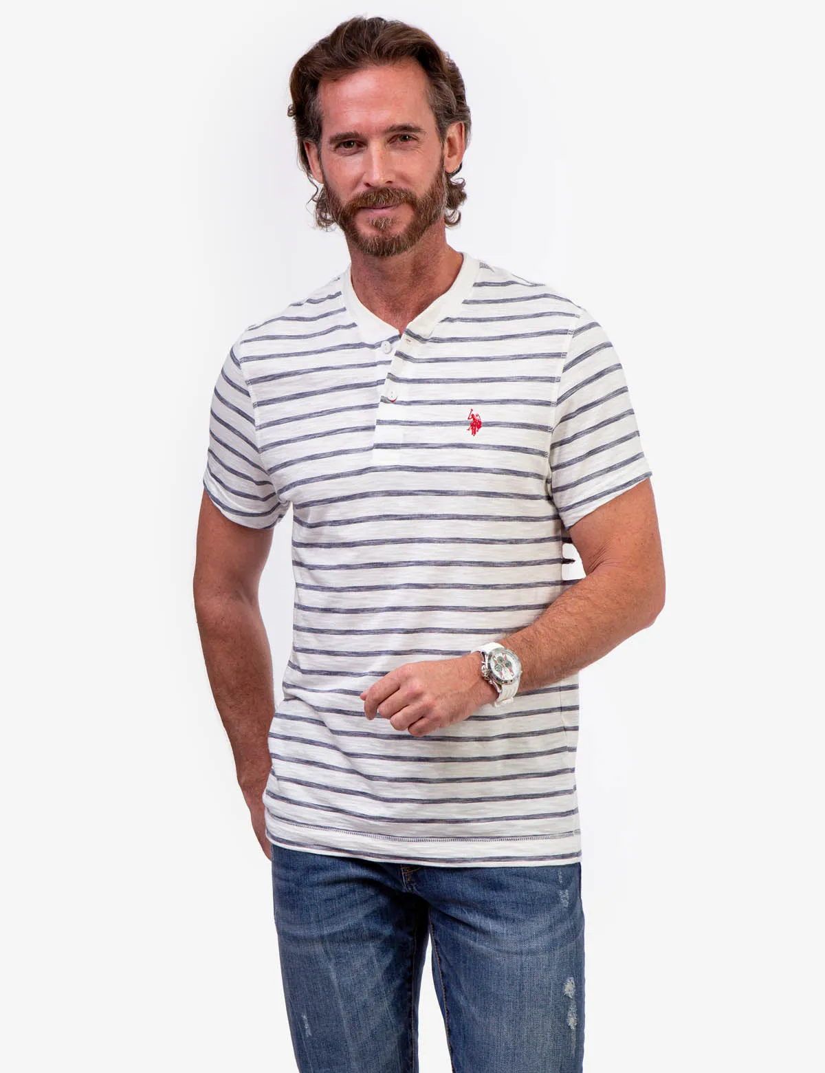 SLUB JERSEY HENLEY SHIRT