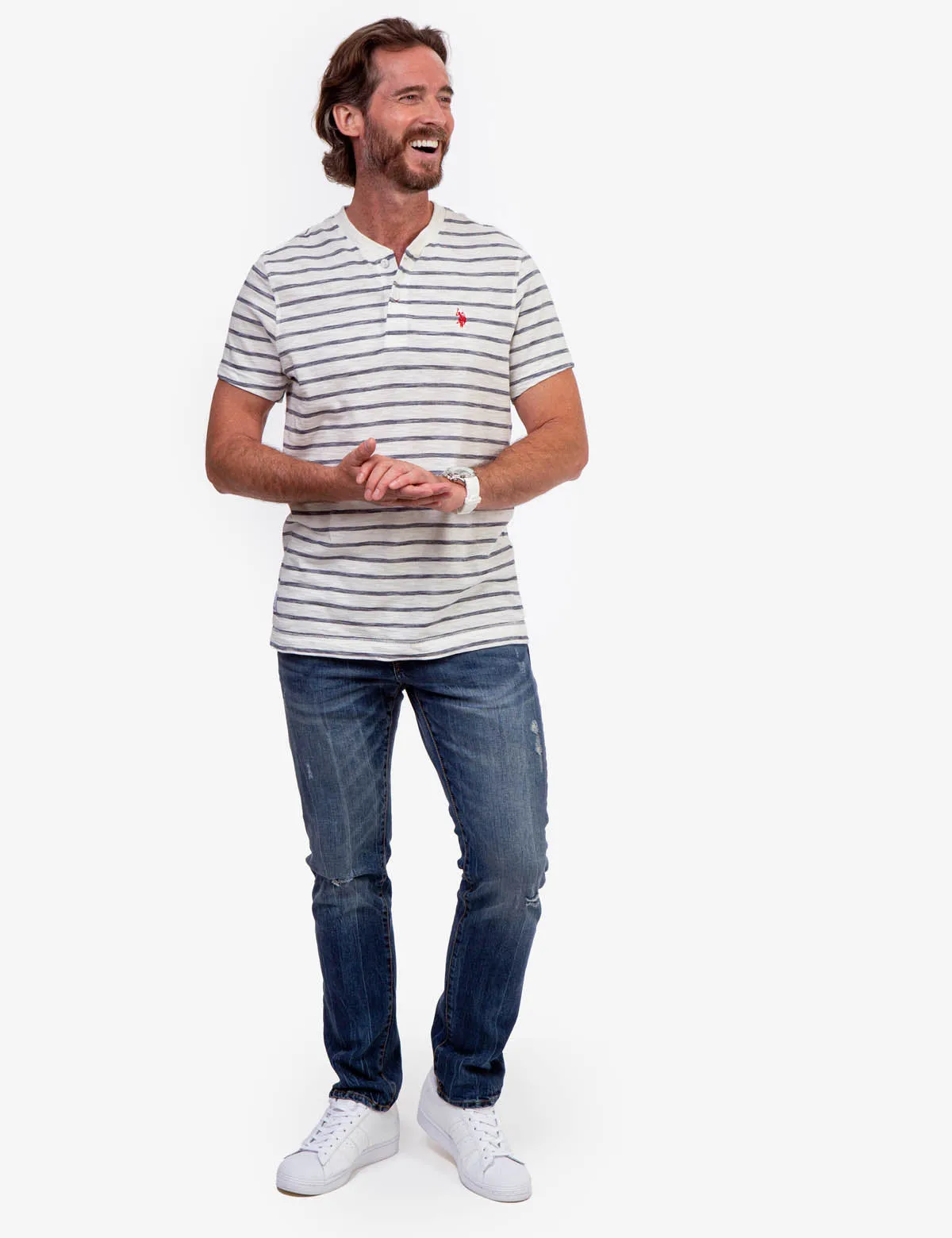 SLUB JERSEY HENLEY SHIRT