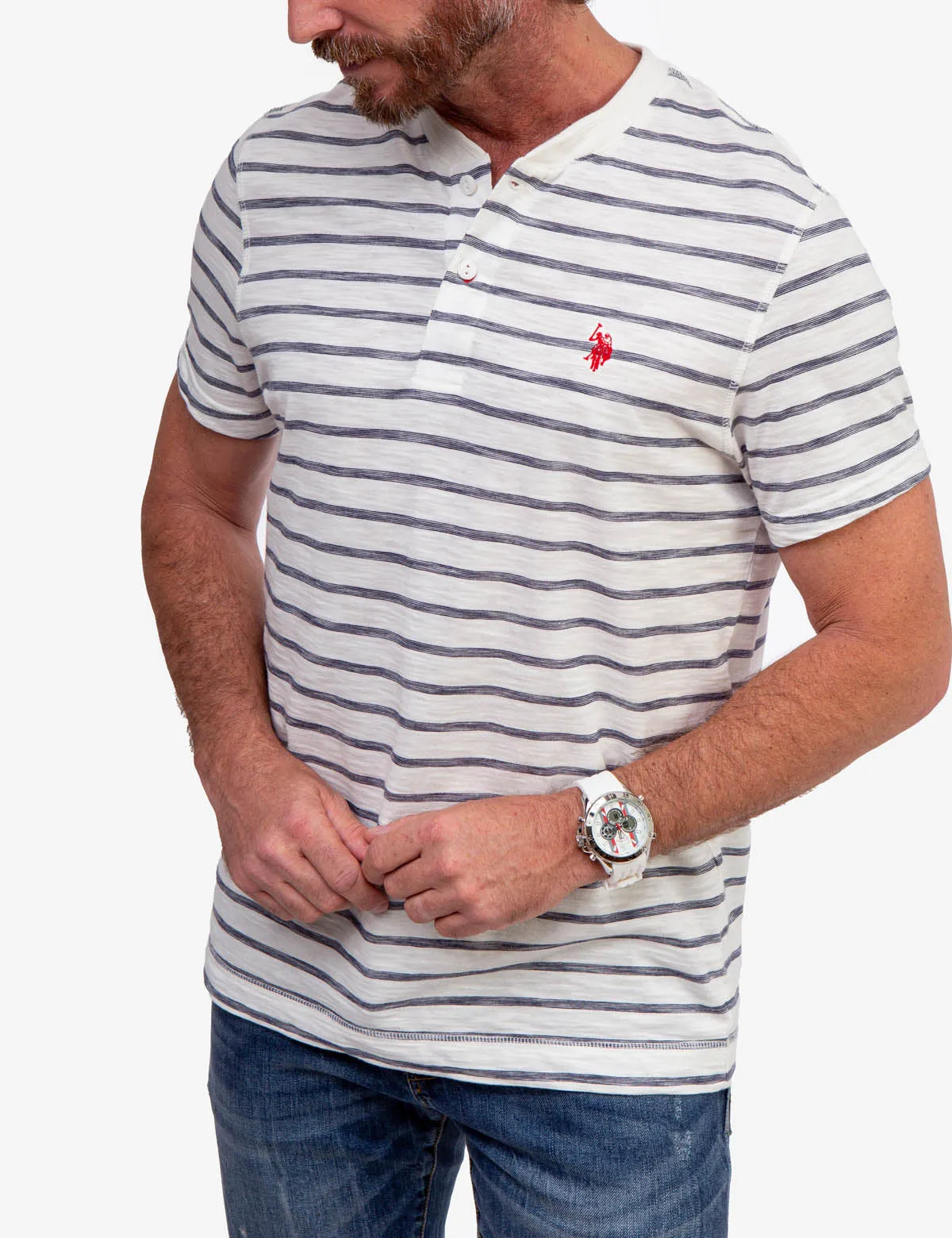SLUB JERSEY HENLEY SHIRT
