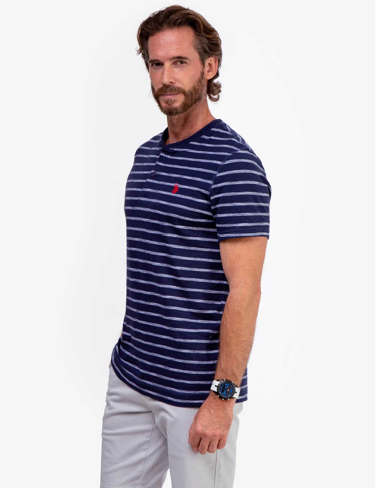SLUB JERSEY HENLEY SHIRT