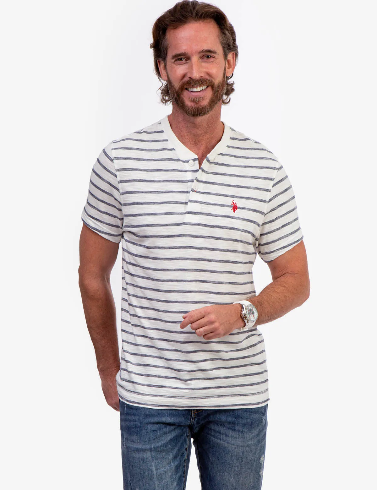 SLUB JERSEY HENLEY SHIRT