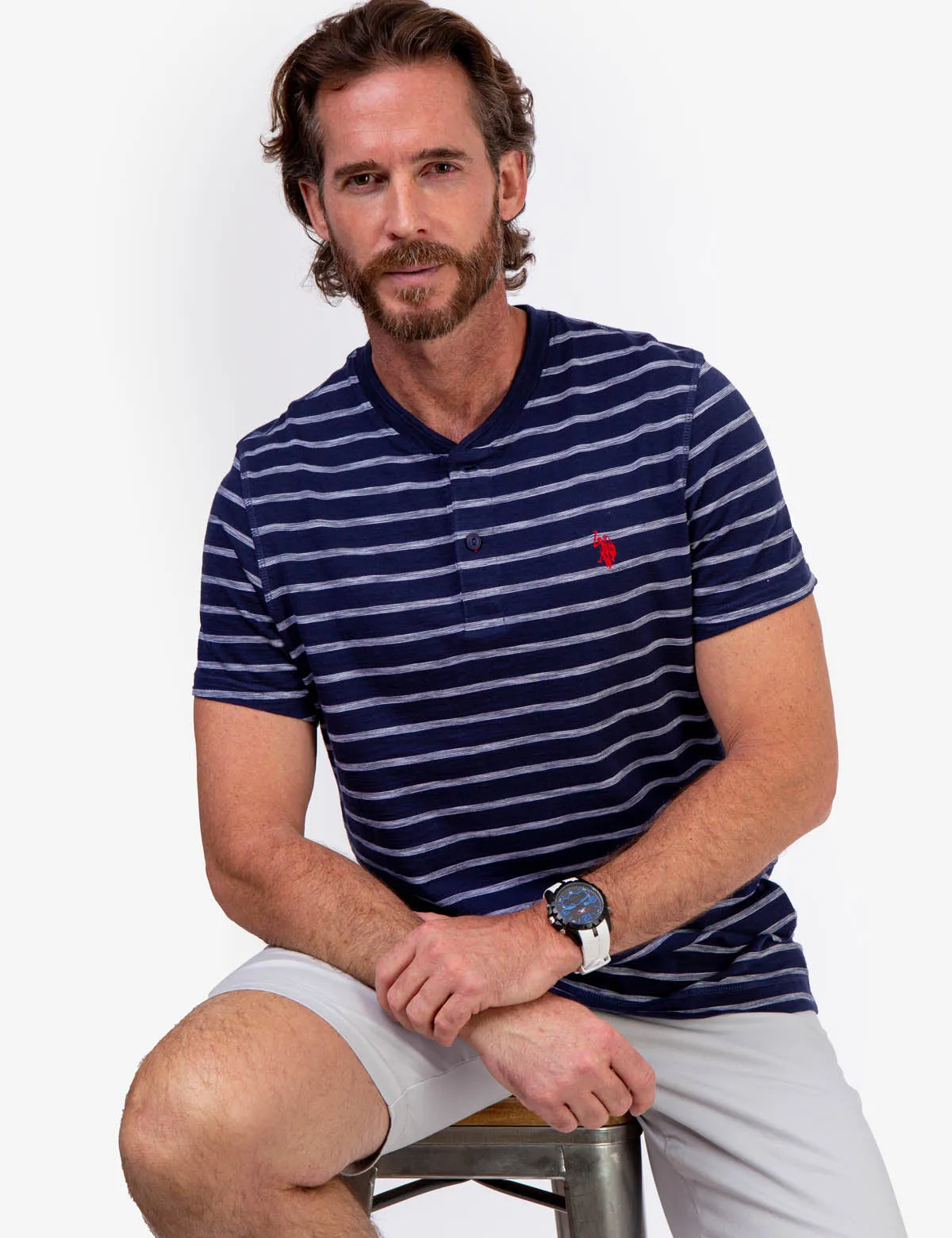SLUB JERSEY HENLEY SHIRT