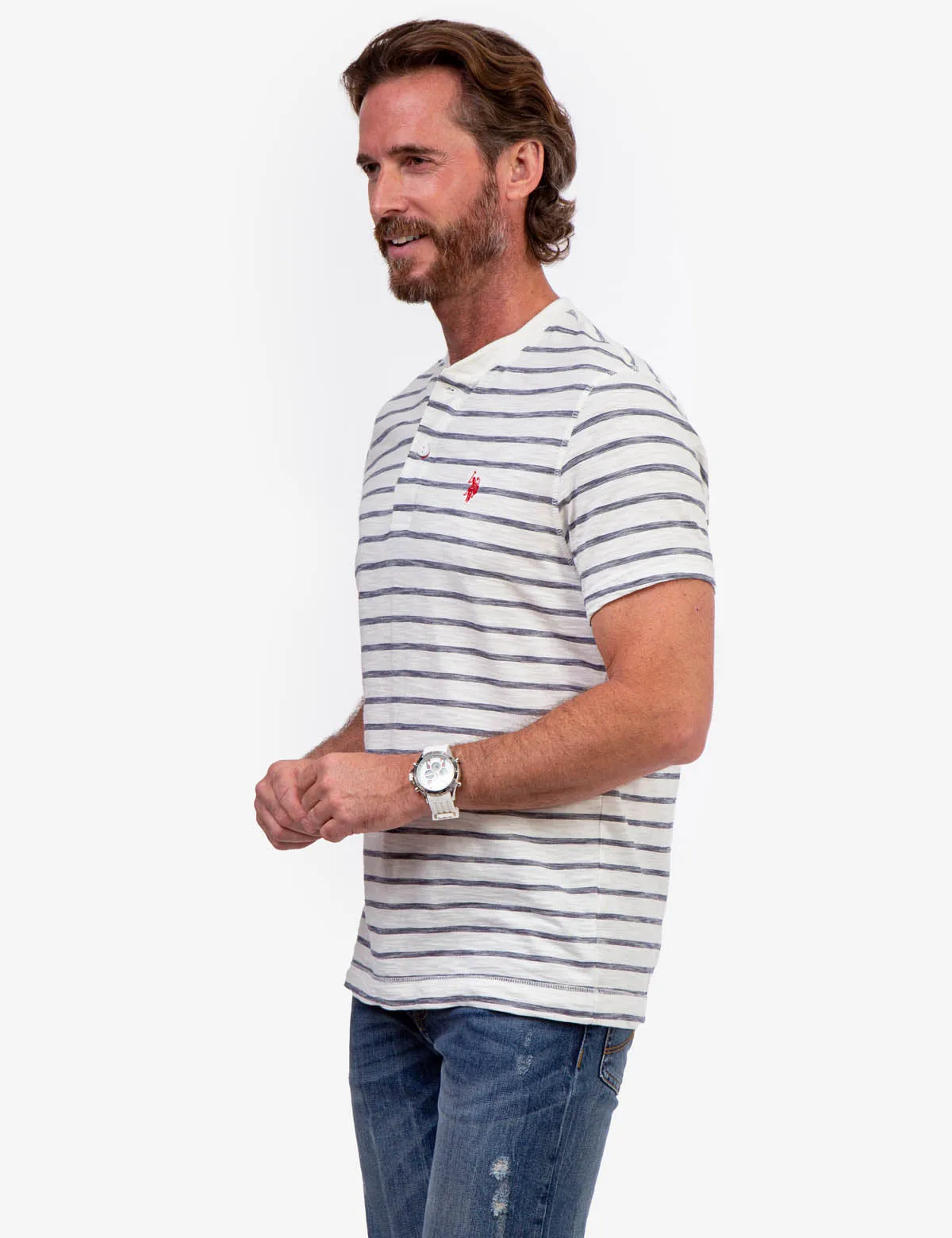 SLUB JERSEY HENLEY SHIRT
