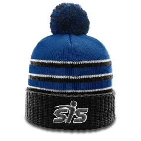 Smash It Sports Beanie #134 with Pom (Royal/Black/White)
