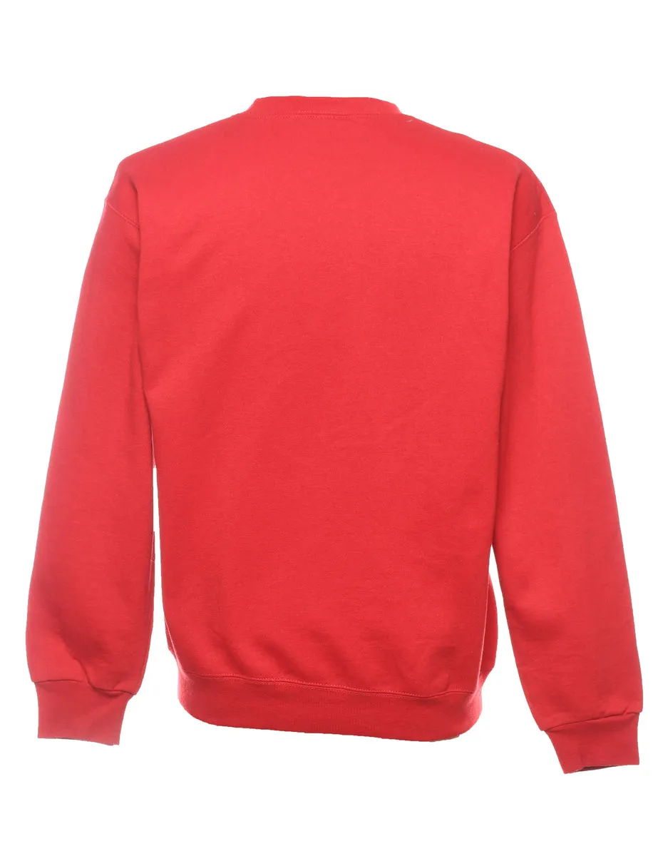 Starter Red Embroidered Classic Sweatshirt - M