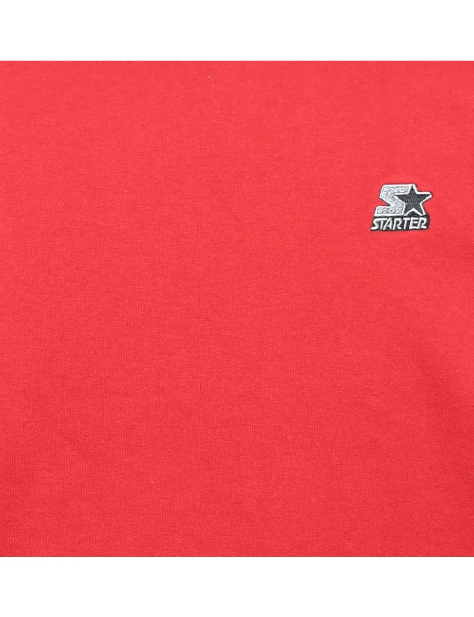 Starter Red Embroidered Classic Sweatshirt - M
