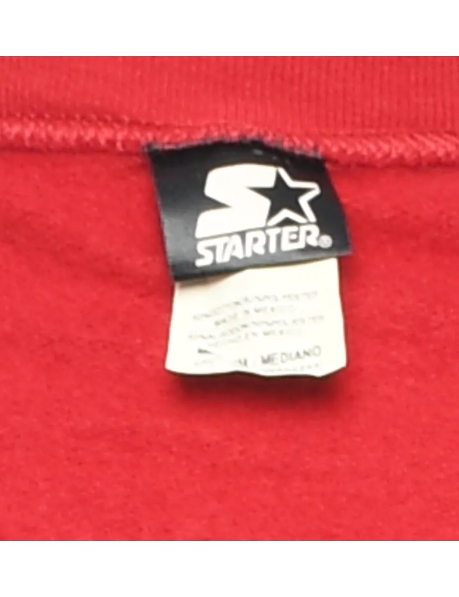 Starter Red Embroidered Classic Sweatshirt - M
