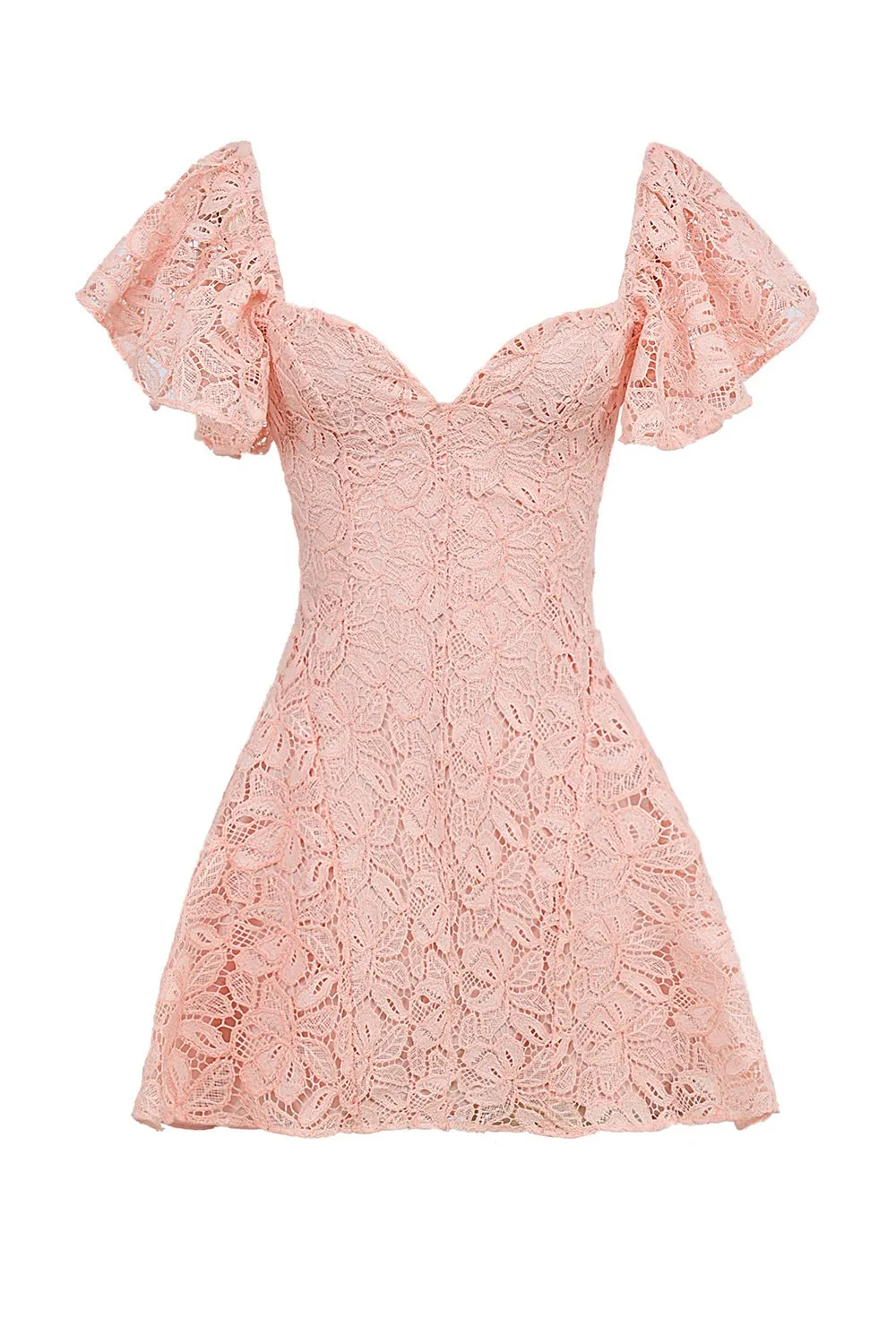 Summer Fresh V Neck Butterfly Sleeve Short Dress