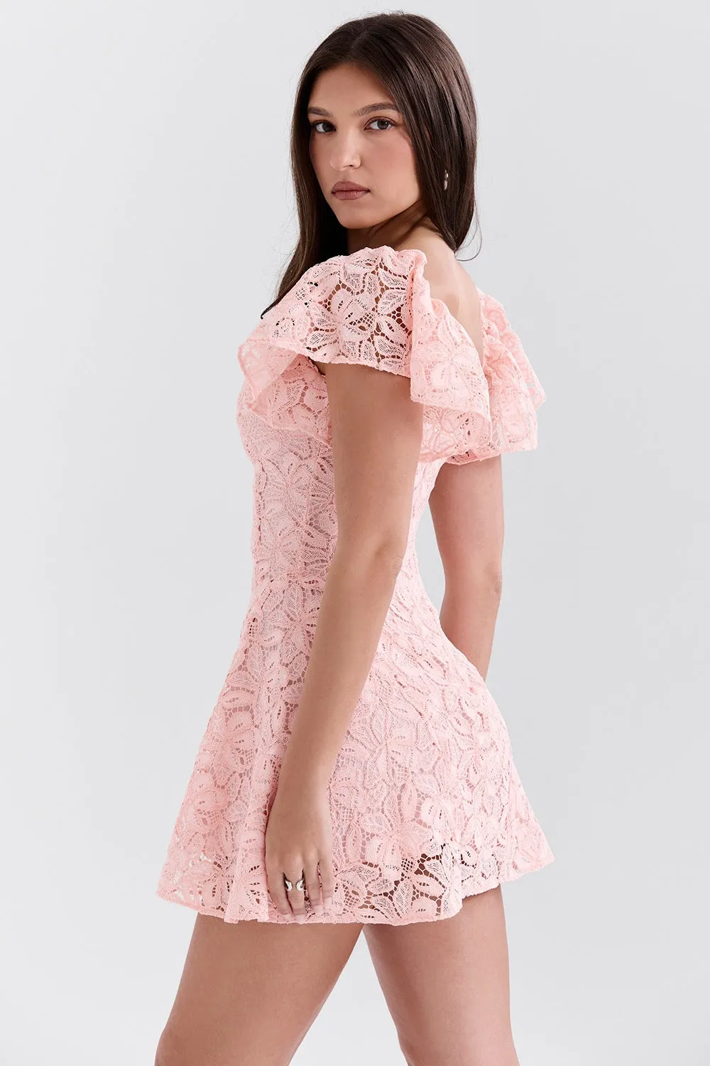 Summer Fresh V Neck Butterfly Sleeve Short Dress