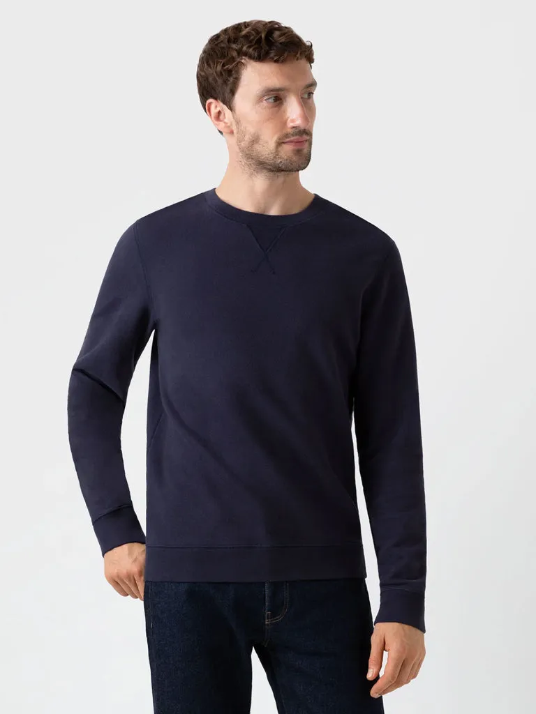Sunspel Loopback Sweatshirt in Navy