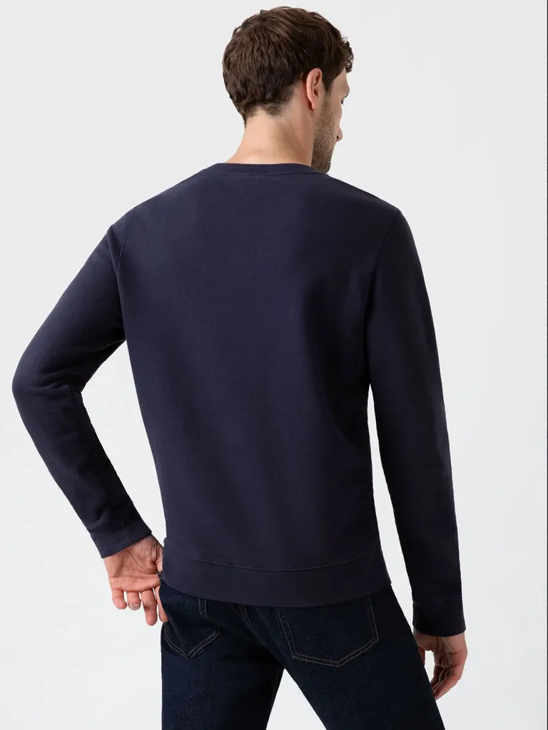 Sunspel Loopback Sweatshirt in Navy