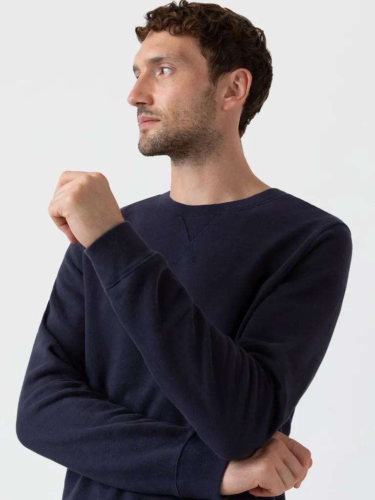 Sunspel Loopback Sweatshirt in Navy