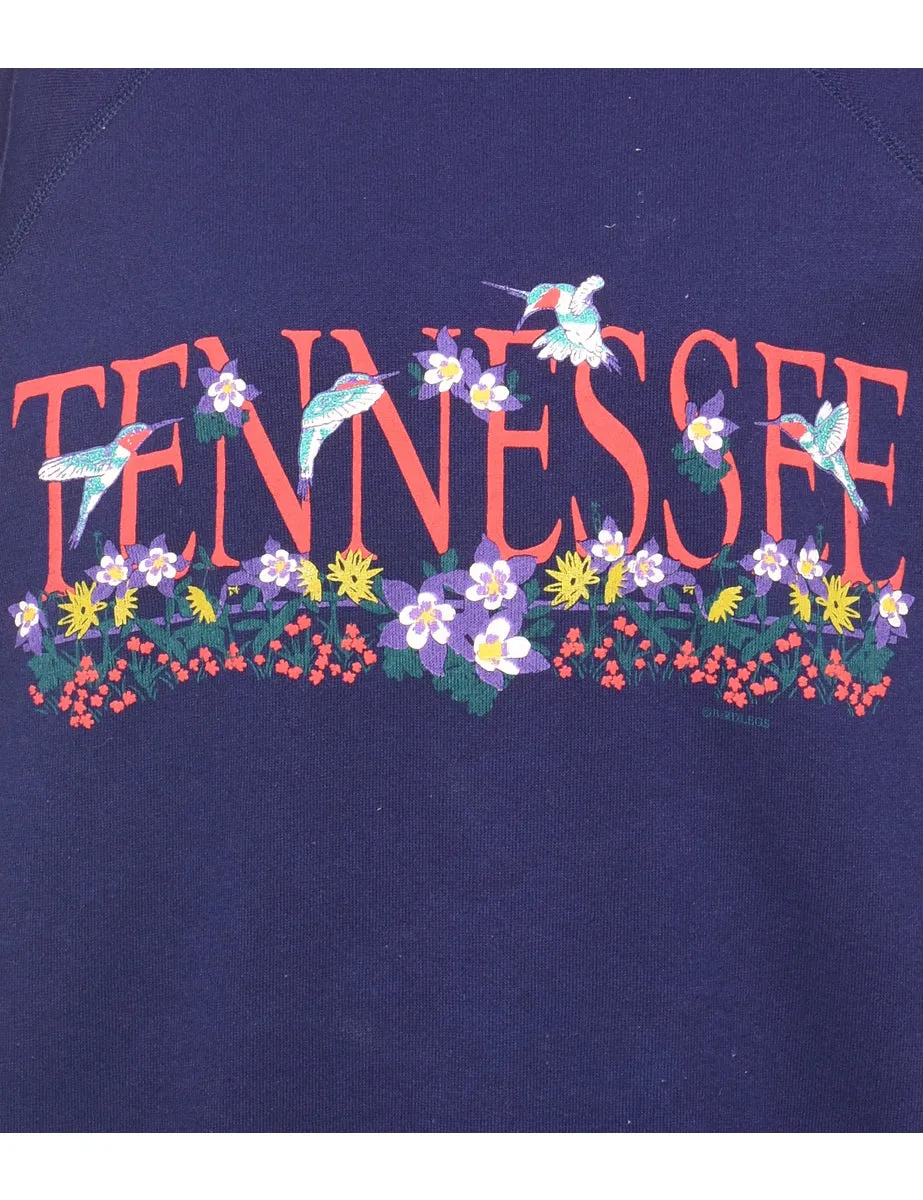 Tennessee Printed Purple 1990s Sweatshirt - L