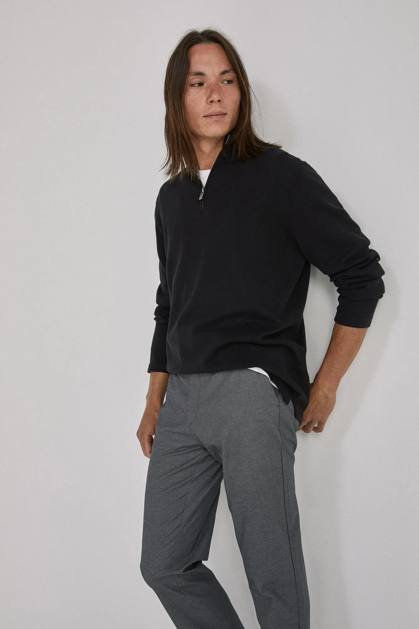 Textured two-tone formal chinos