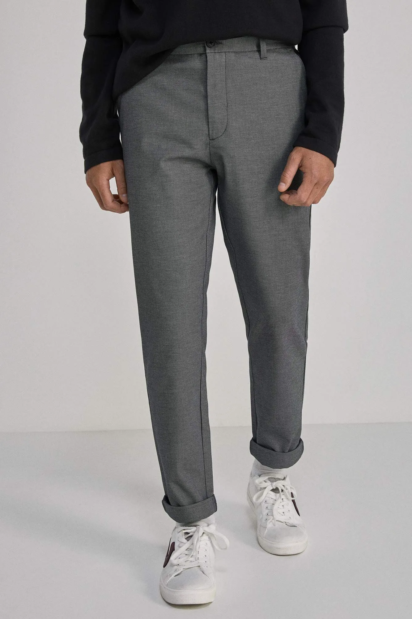 Textured two-tone formal chinos