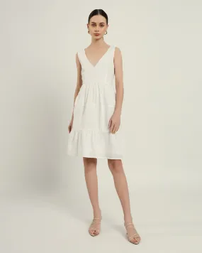 The Minsk Daisy White Linen Dress