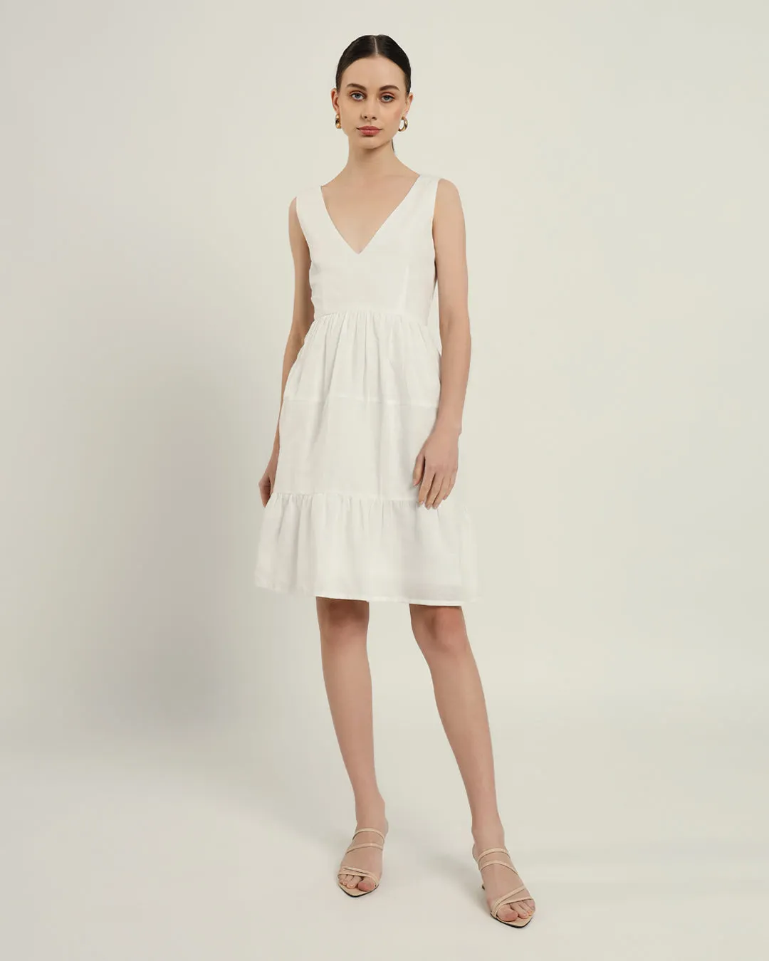 The Minsk Daisy White Linen Dress