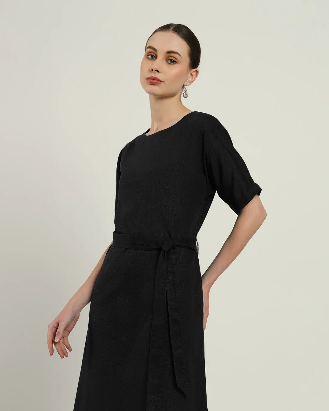 The Tayma Noir Cotton Dress