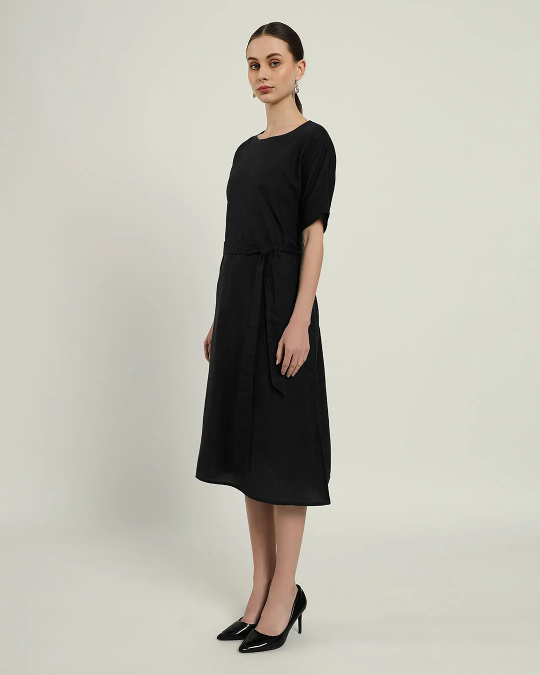 The Tayma Noir Cotton Dress