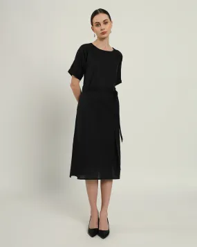 The Tayma Noir Cotton Dress