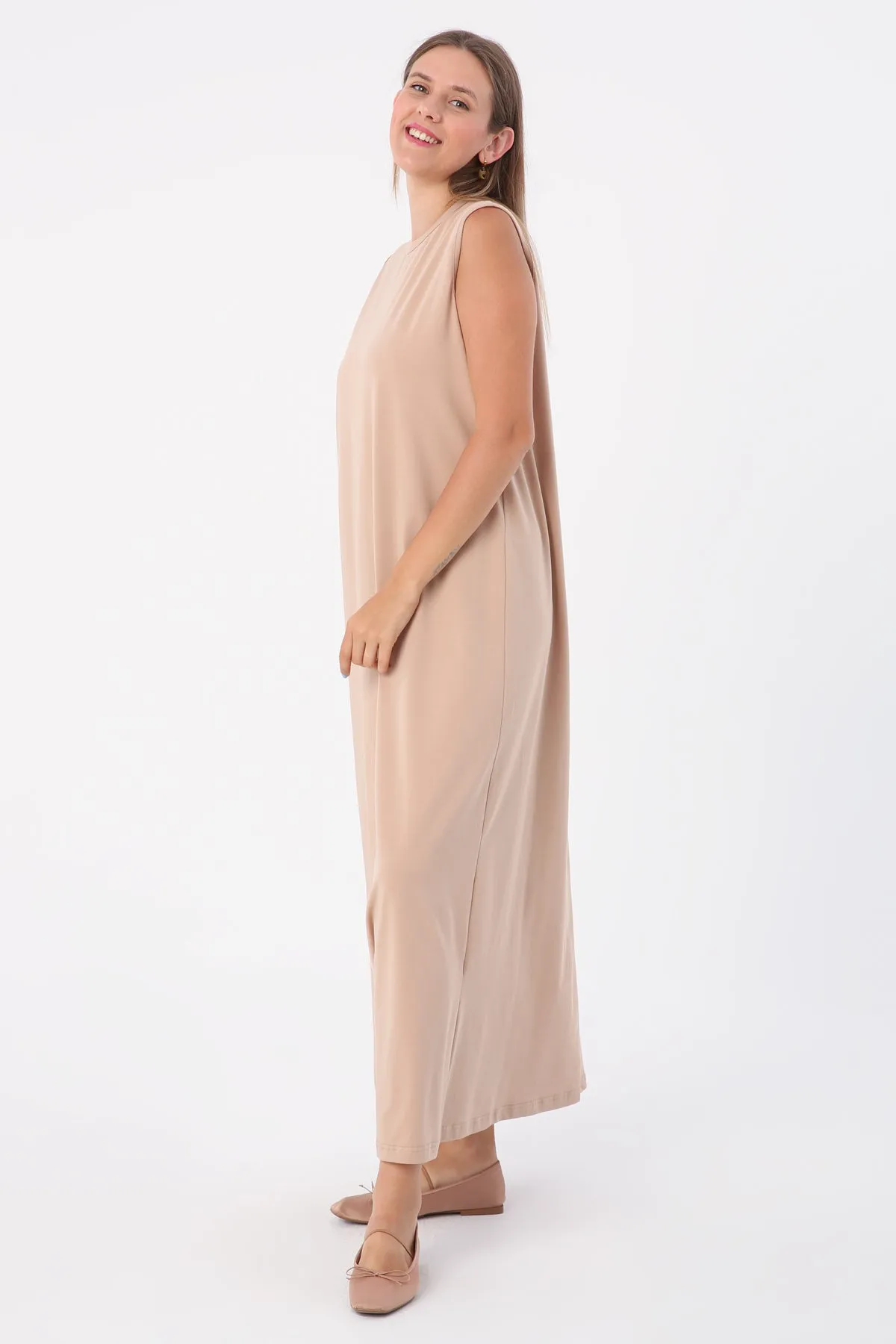 TLD Women Allday Beige Sleeveless Slip Dress - San Pedro Mixtepec