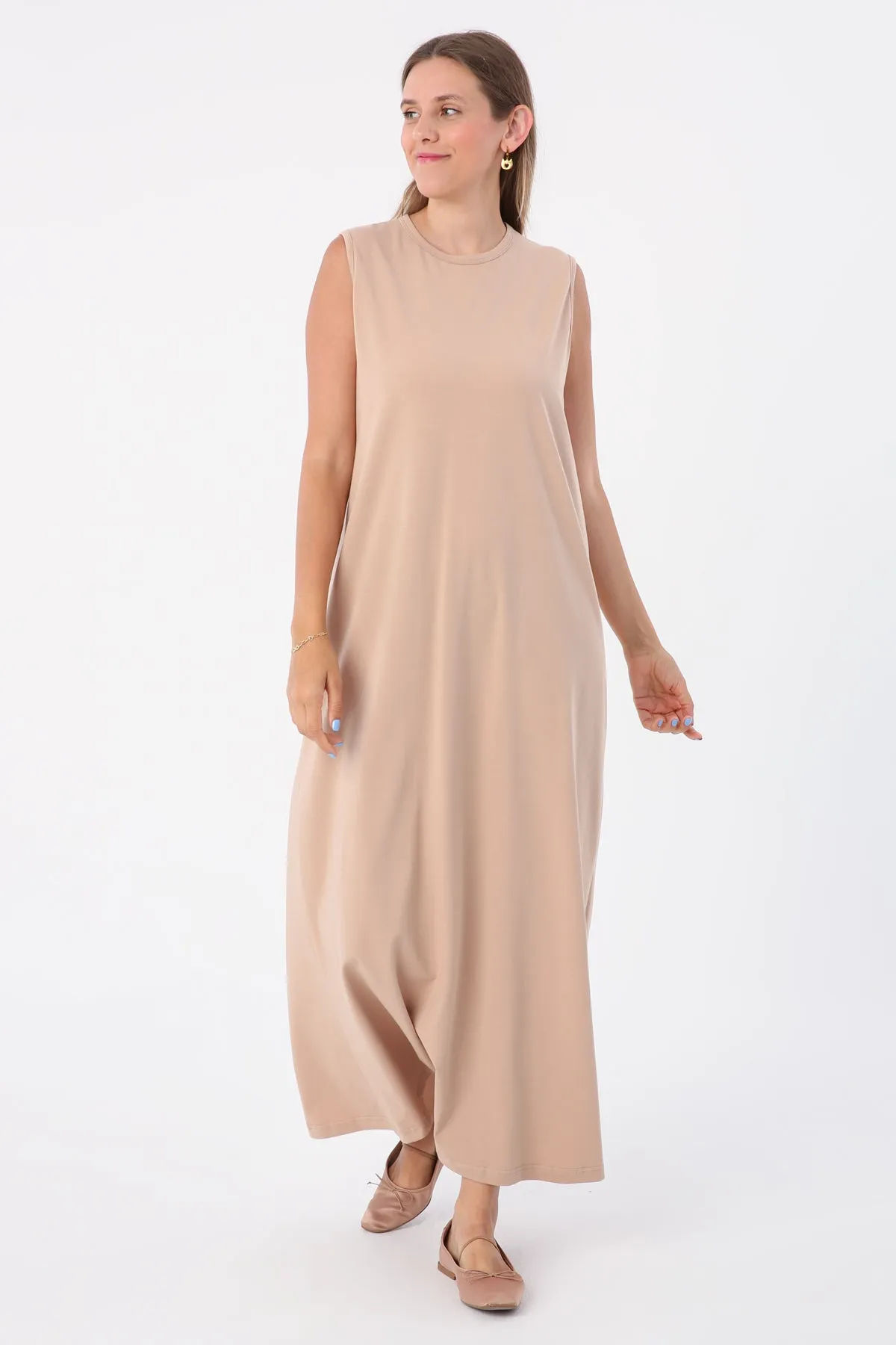 TLD Women Allday Beige Sleeveless Slip Dress - San Pedro Mixtepec