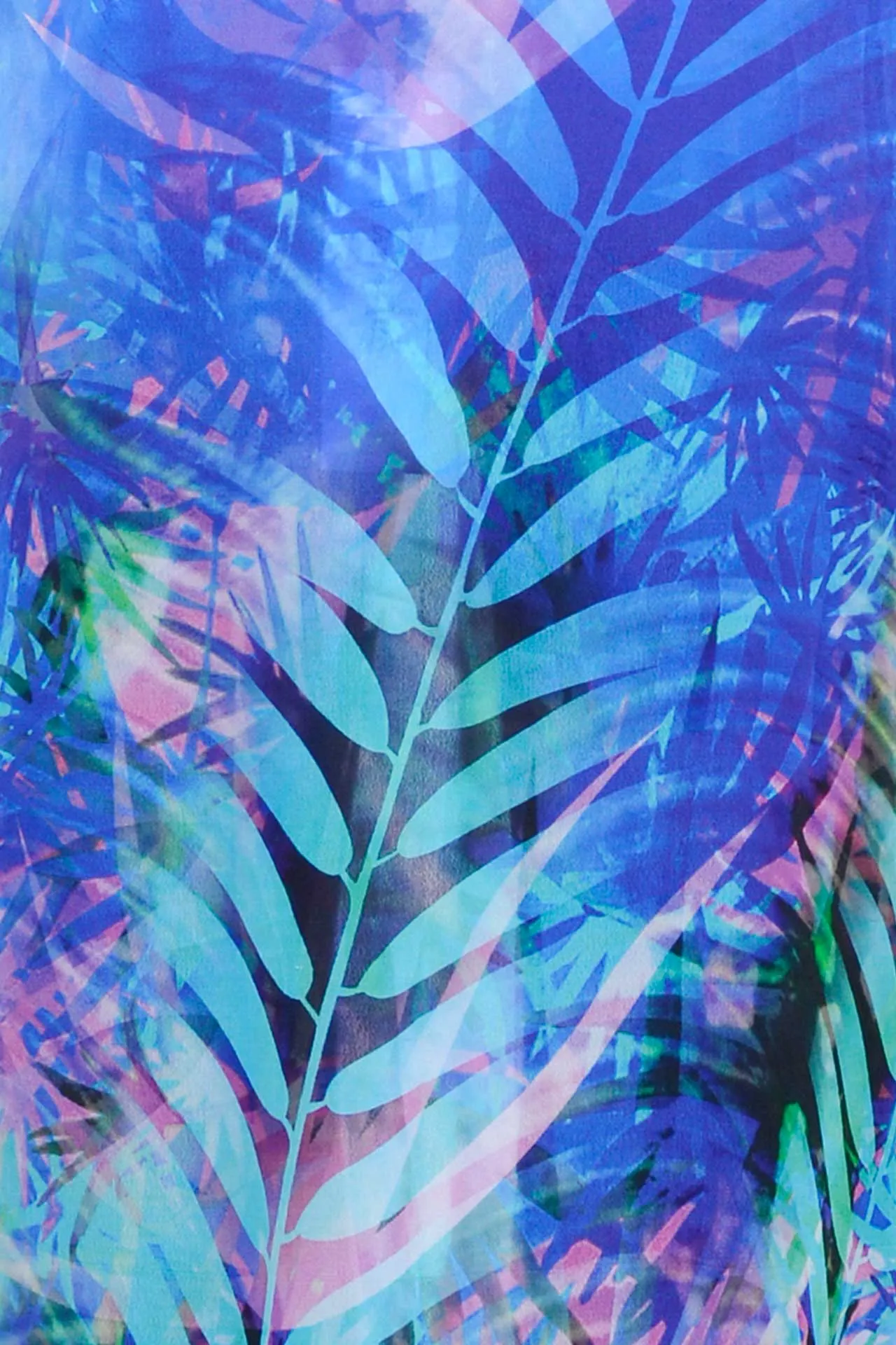 Tropical Print Blue Colour Maxi Dress