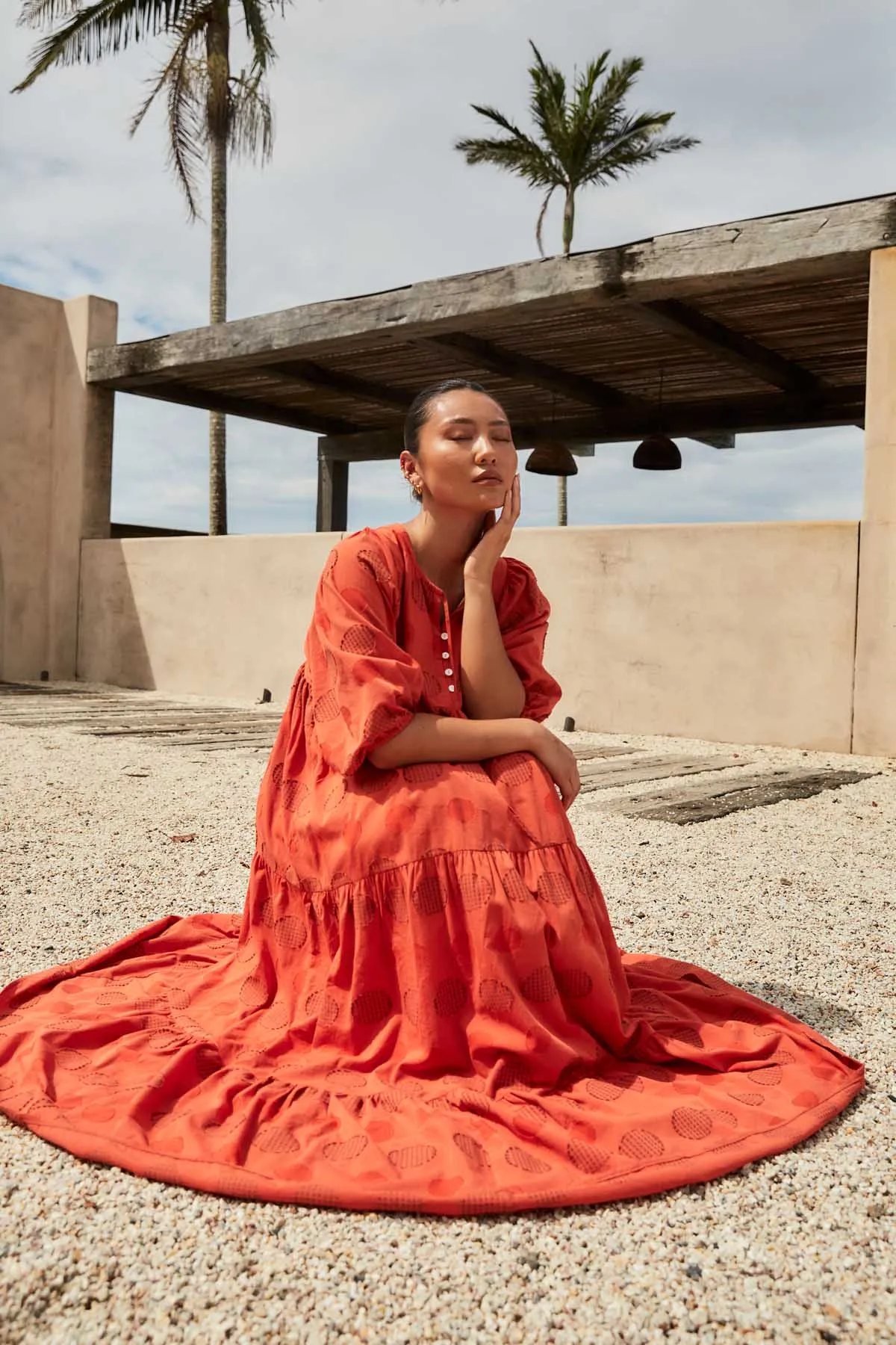 Universal Olivia Dress Orange in Cotton Blend